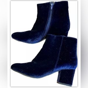 Steve Madden blue velvet booties